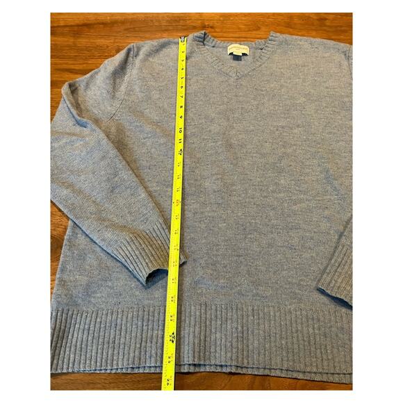 Banana Republic Mens Large, 100% Lambswool Sweater Blue, V-Neck, Preppy, Warm - Picture 8 of 8